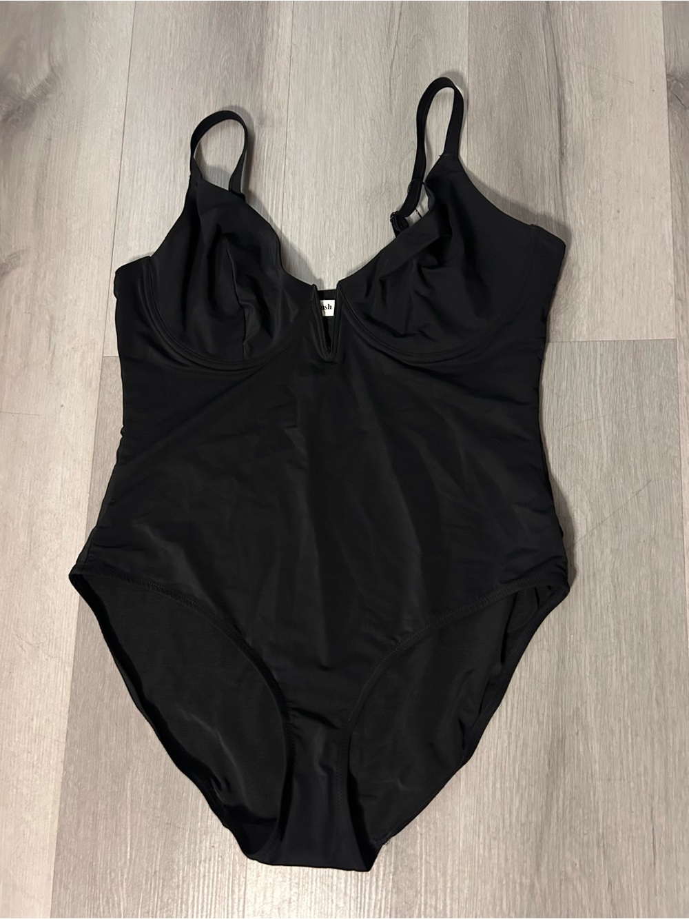 Black One-Piece Swimsuit with Underwire Support